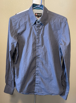 7 Camicie Slim Fit Long Sleeve Men s Shirt, Gray, Size M