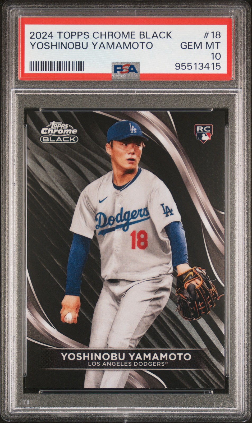 2024 Topps Chrome Black #18 Yoshinobu Yamamoto PSA 10