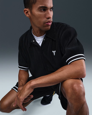 Nike x Kobe Men's M Pleated Short Sleeve Basketball Top Black