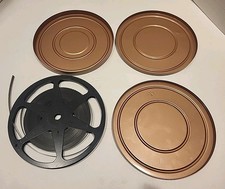 Vintage 7" Movie Reel With Film In 3 Piece Metal Canister Unknown Super 8 Film