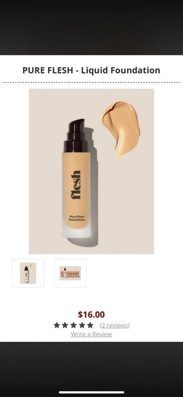 flesh Pure Flesh Foundation Liquid 04 Sugar Warm Peach 1 fl oz / 30 ml