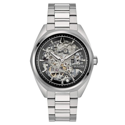 BULOVA Surveyor Automatik Skelett Herrenuhr Stahl Schwarz 41mm 96A293