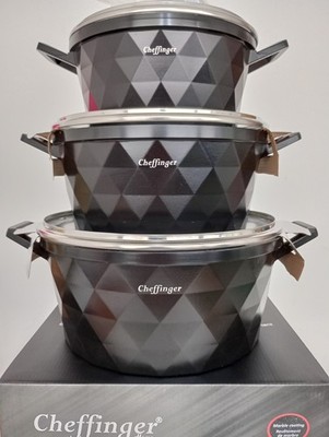 Cheffinger Topfset Diamant 6tlg, Neu & OVP, CF-DIAC03, schwarz 