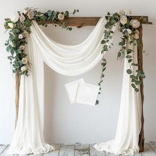 Wedding Arch Draping Fabric 2 Panels 28.7x20FT Ivory Drapes Sheer Backdrop