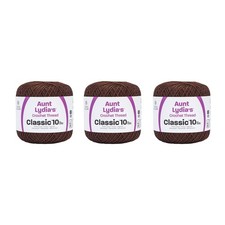 Aunt Lydia's Classic 10 Crochet Thread Fudge Brown 350 Yards Mercerized Cotton