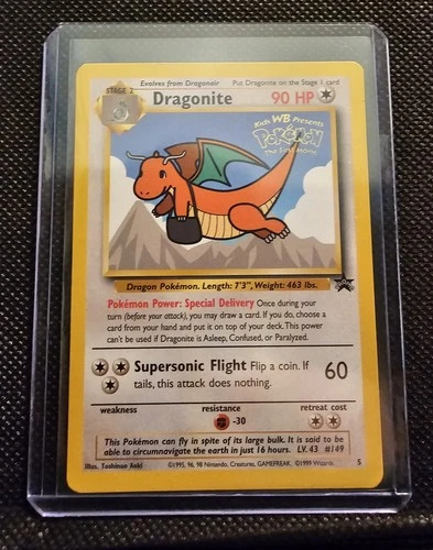 Dragonite Pokémon Movie Warner Brothers Blackstar Promo Stamped NM--LP+