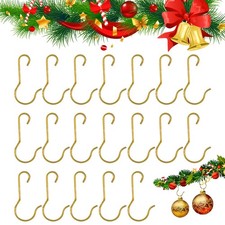 100 PCS Christmas Ornament Hooks Gold Hangers with Storage Box Xmas Tree