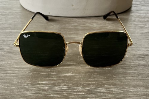Ray-Ban Sunglasses RB1971 Square Reverse 9147/31 54/9 Women's Gold/ G-15 Green - Picture 6 of 17