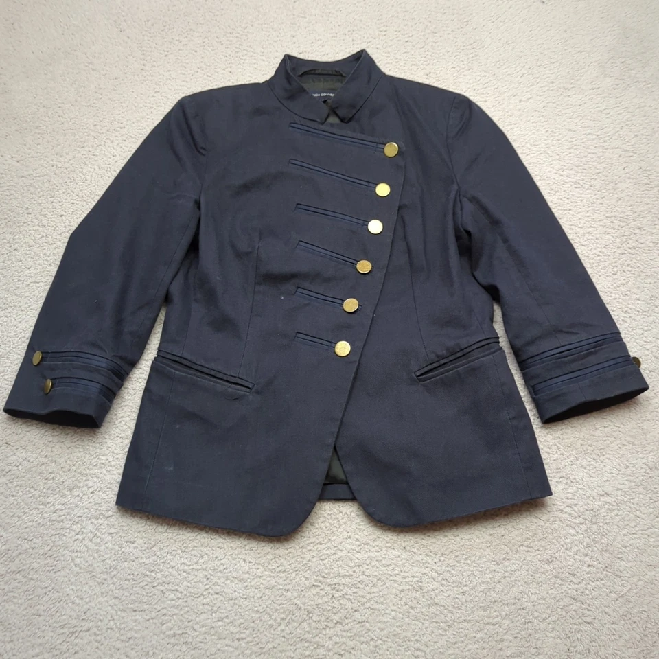 Chaqueta militar French Connection para mujer Reino Unido 14 negra bolsillos con botones al aire libre Foto 3 de 4