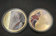 2x Commemorative Coins Diamond Jubilee & Coronation In Capsules #1