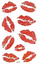 MapofBeauty Bright Lip Prints Temporary Waterproof Tattoo Watermelon Red