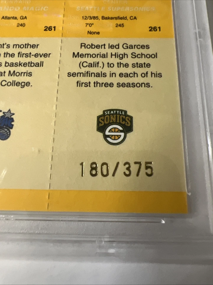 Dwight Howard Livingston Swift 200405 Fleer Draft Day Rookie /375 PSA 9 RC - Image 3 of 3