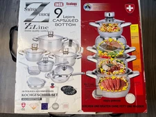 Kitchen Swiss ROYAL QUALITY Zurich Z LINE INOX ECOLOGY Cookware Set 18 Piece Eco