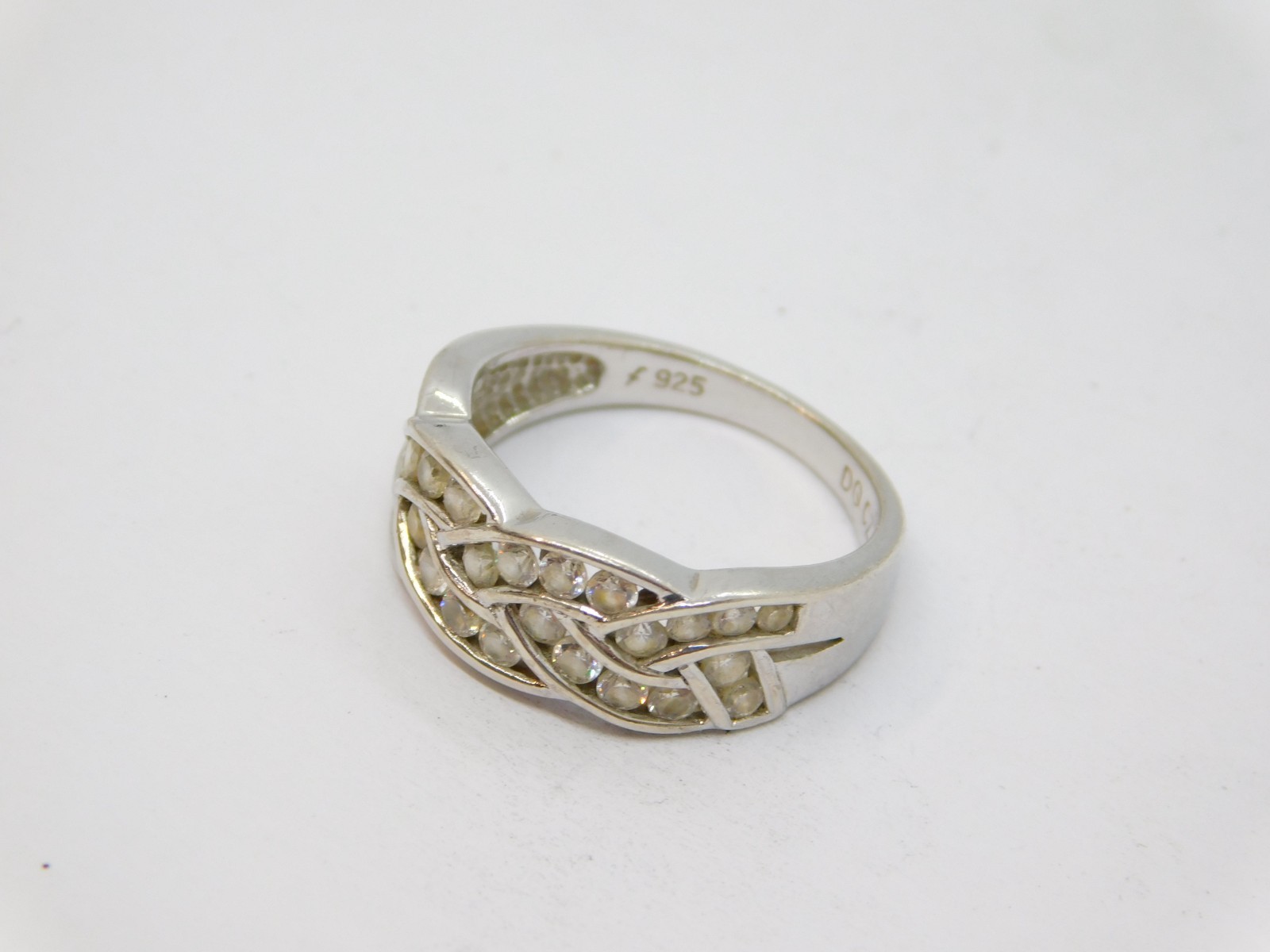 Sterling Silver Multi-Stone CZ Patterned Band Rin… - image 3