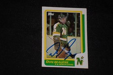 DON BEAUPRE 1986-87 TOPPS SIGNED AUTOGRAPHED CARD #89 NORTH STARS