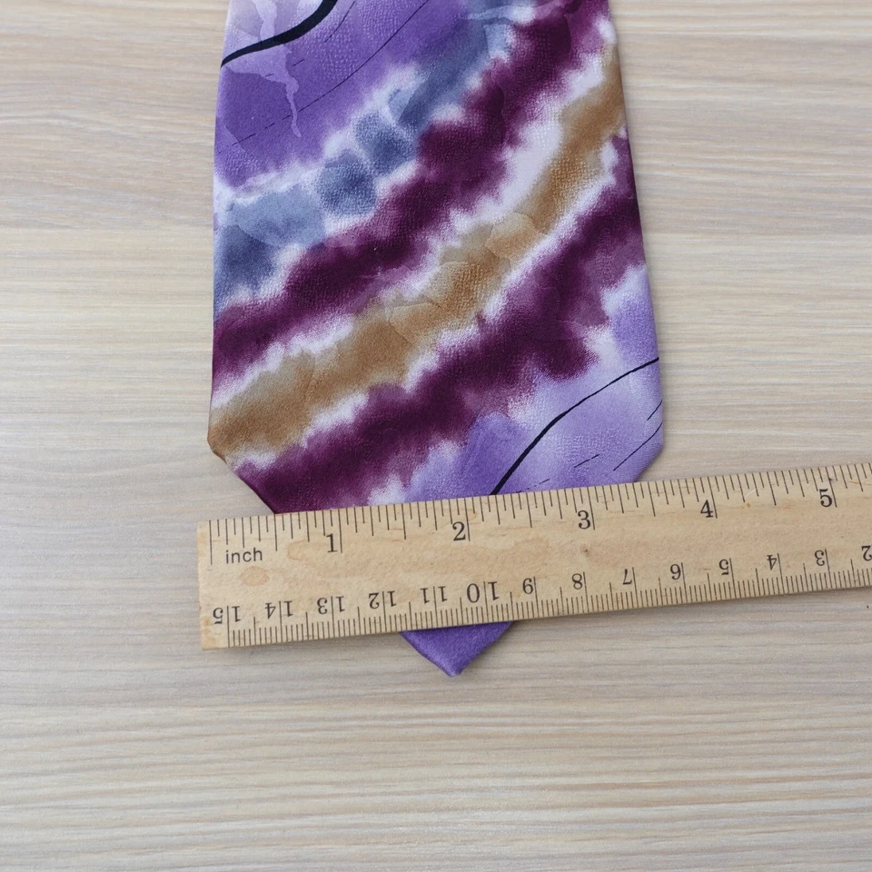 Corbata de cuello Jerry Garcia para hombre púrpura pintura abstracta audaz artista fuerte ola de marea Foto 3 de 4