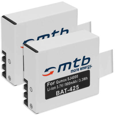 2x Li-Ion-Akku für Qumox SJ4000, SubTig3, SJCam, BOOMYOURS, DX 288812, DX 288813