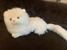 Russ Berrie NIKKI Kitty Cat White Plush Persian Green Eye Stuffed Animal