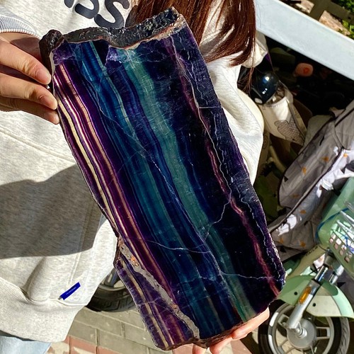3.61LB Natural beautiful Rainbow Fluorite Crystal flake original stone specimen - 第 4/12 張圖片