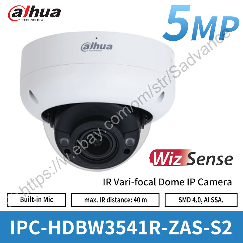 Dahua 5MP Starlight IR40m Dome Camera with 5x Zoom SMD4.0 IPC-HDBW3541R-ZAS-S2