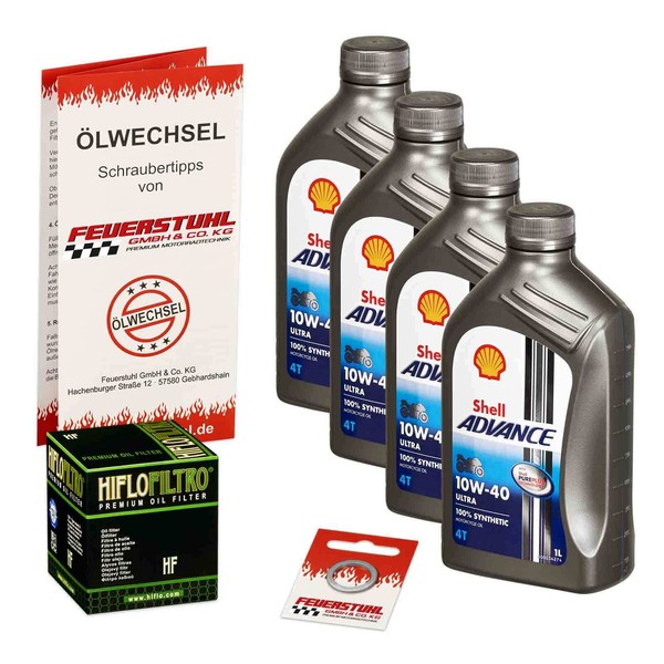 Honda Cbr 900 Rr Fireblade (SC28) 92-95, Shell 10W40 ÖL + Hiflo ÖLfilter Set-image