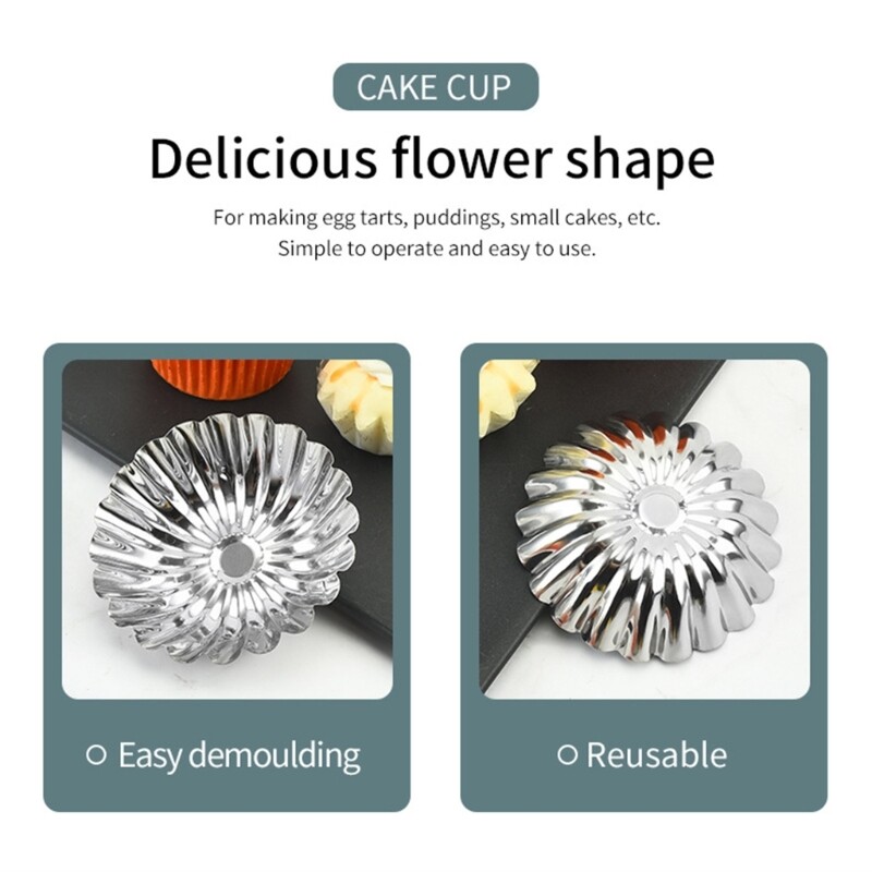 Tart Baking Cups Tins Stainless Steel Mini Pie Pan Muffins Baking Cups