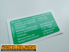 Mercedes Aufkleber 1248178620  Air conditioner / klimaanlage w201 w124 w126 R129
