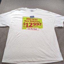 VTG Blockbuster Employee Issued Hottest New Releases Ask Me Now T-Shirt Size XL