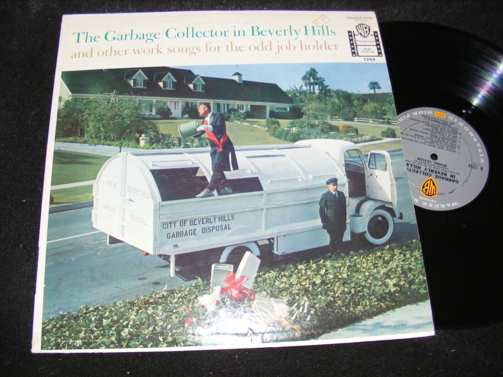 THE GARBAGE COLLECTOR In Beverly Hills IRVING TAYLOR Novelty Songs FUN WARNER LP