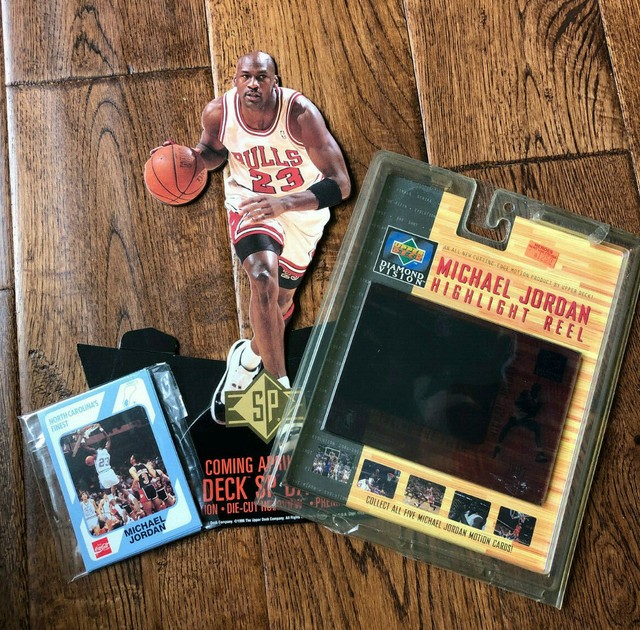Michael Jordan Lot Highlight Reel Cardboard Standup College Card Set 