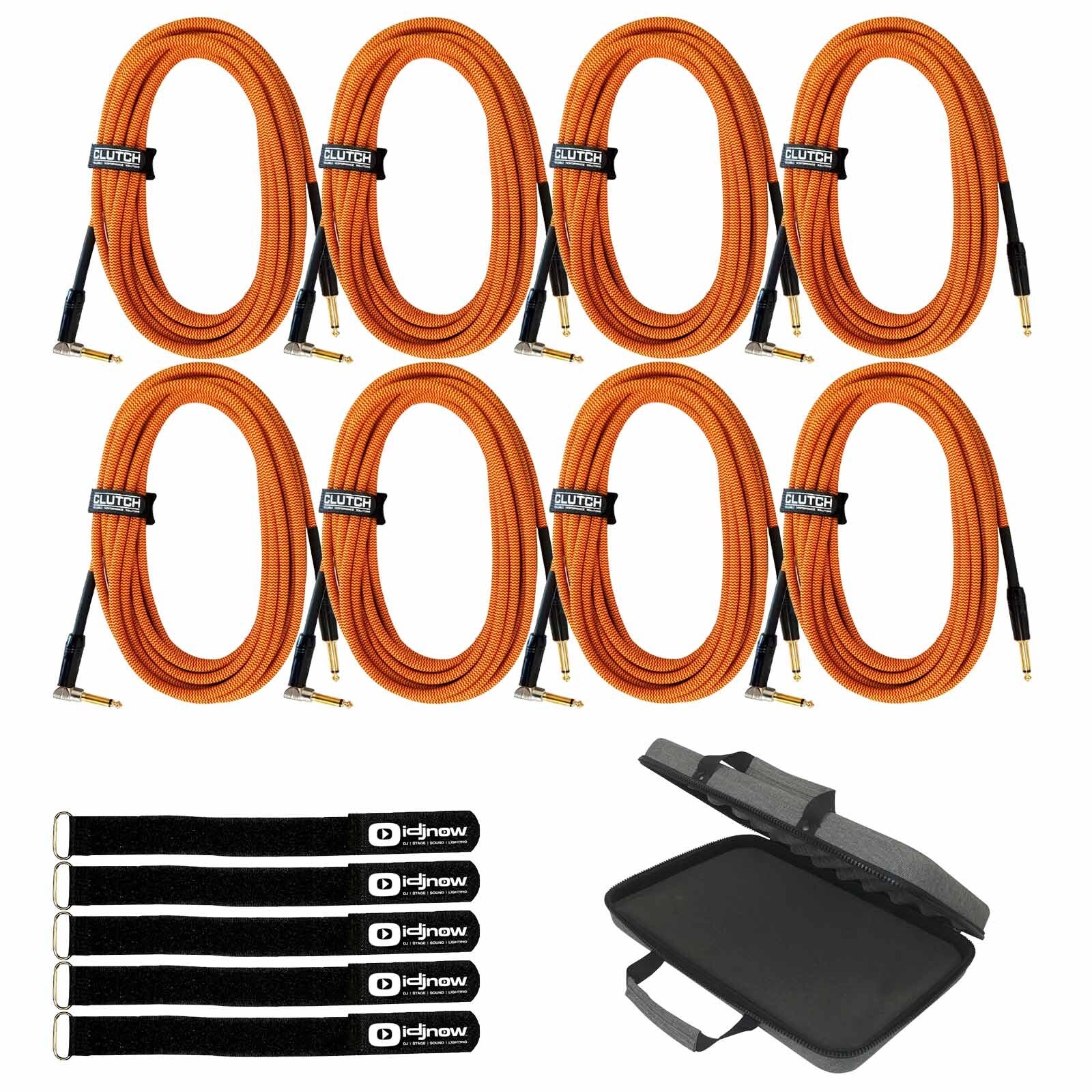 20 футов 1/4 Мужской Инструмент Гитара Басовый усилитель Оранжевый Твидовый кабель с золотым наконечником Шнур 8 Шт