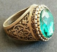 BEAUTIFUL POST MEDIEVAL VINTAGE SILVER SEAL RING WITH STONE INSERT