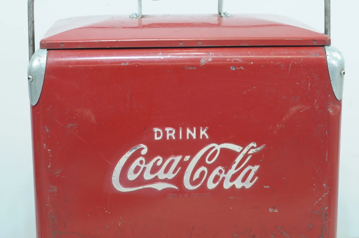 Vintage Coca Cola Coke Cooler Metal Cooler With Tray TempRite