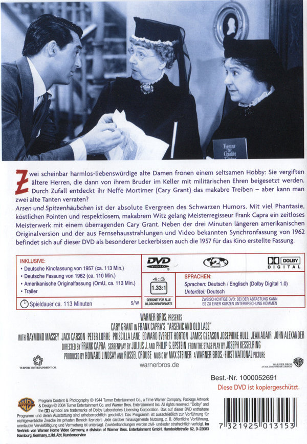 Arsen und Spitzenhäubchen Cary Grant Frank Capra DVD OVP