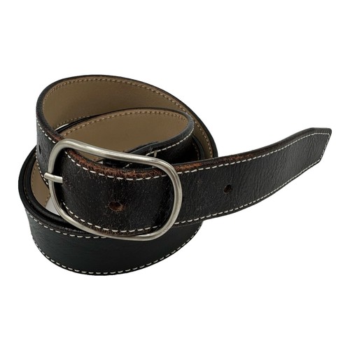 NEW Ann Taylor LOFT Black Thin Croc Embossed Leather Belt  display picture 1