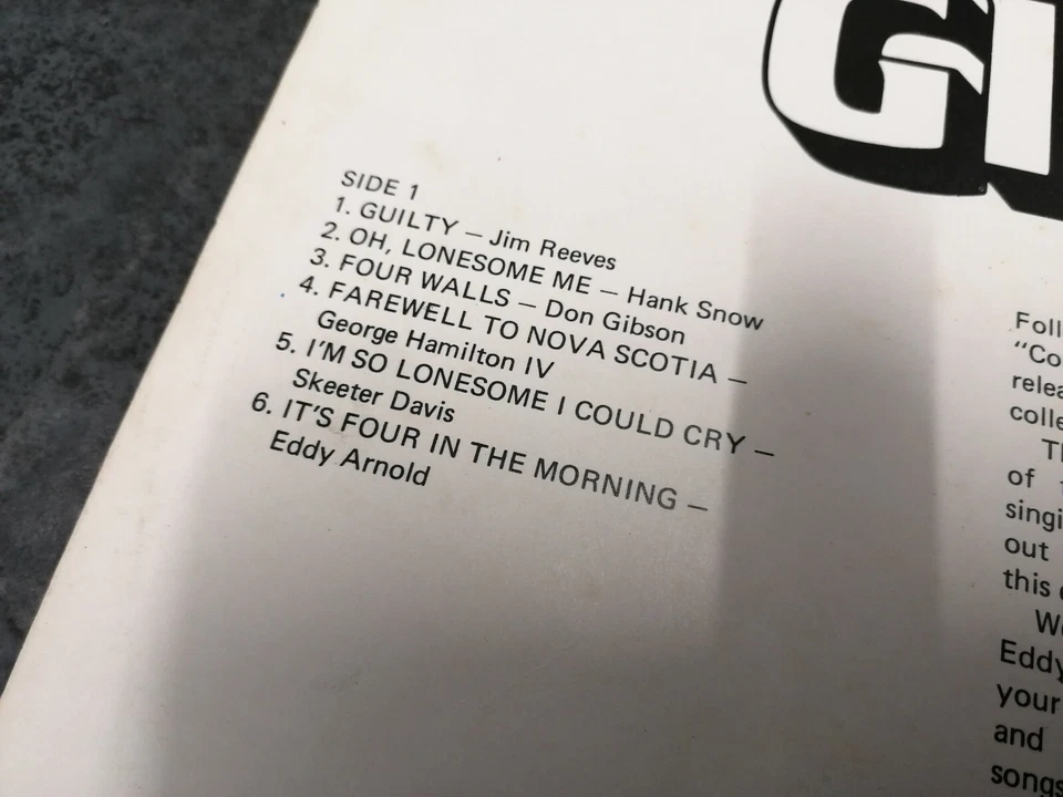 Country giants vol 7 Vinyl LP record Jim Reeves Hank snow Don Gibson etc - Image 4 of 4