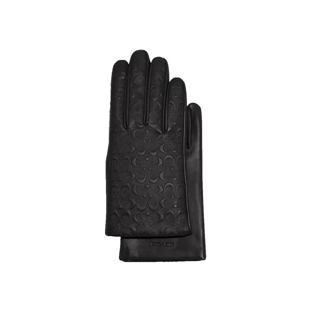 Coach Leather Black Gloves & Mittens for Women