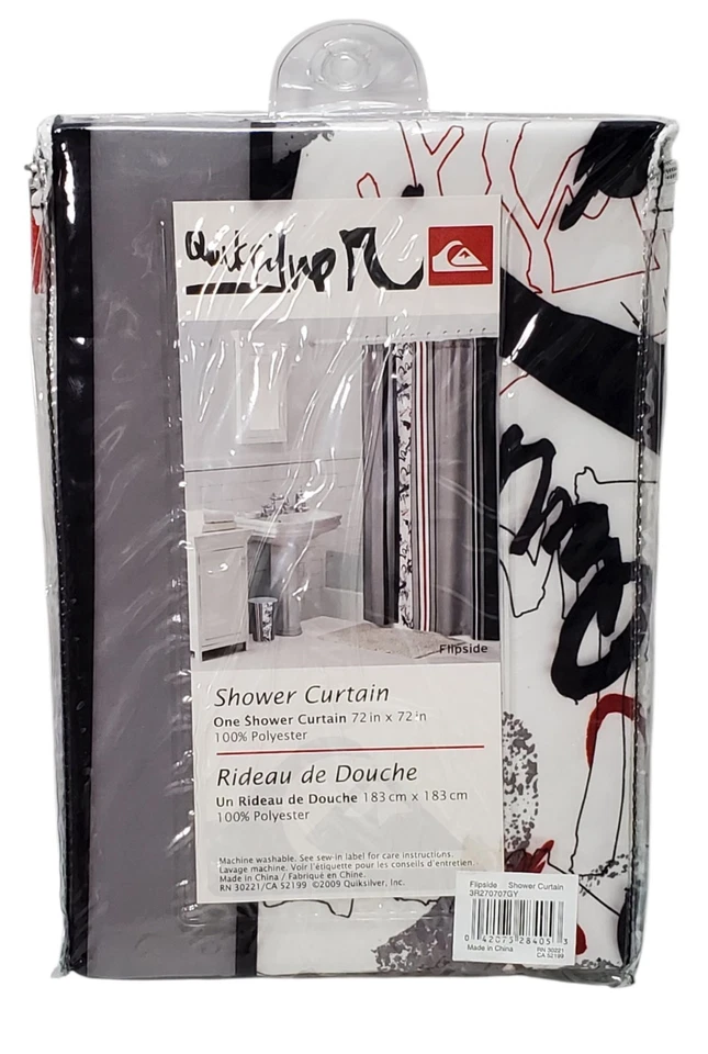 Quicksilver All Over Logo Polyester Shower Curtain 72x72" NIP - Image 2 of 4