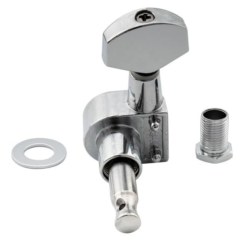  Pro 6-in-line 2-Pin Guitar Tuners Machine Heads 15:1 Ratio Tuning Pegs Chrome