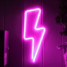 Neon Signs for Bedroom, LED Lightning Neon Sign, Lightning Bolt Wall Decorative