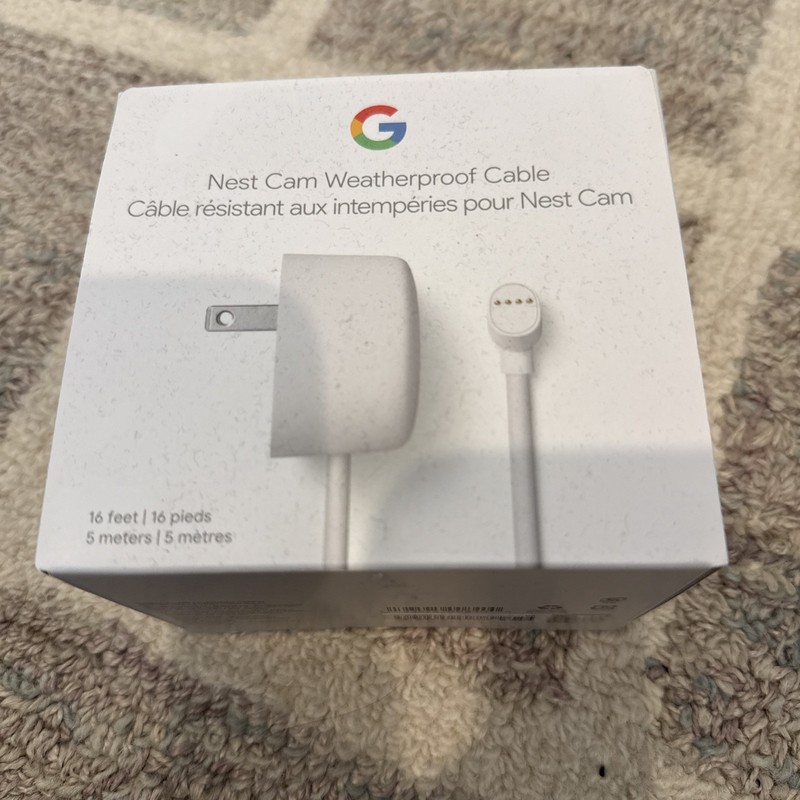 Google Cable for Nest Cam Weatherproof 10M / 33FT - (GA02278-US) Snow NEW
