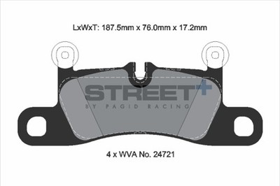 Bremsbelagsatz Scheibenbremse STREET+ PAGID Racing T8091SP2001 für VW TOUAREG