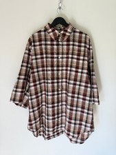 Willy Chavarria Hacienda Button Up Shirt - Size Medium - Brown Check - NEW