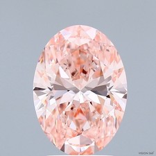 Lab Grown 3.04 Ct Fancy Vivid Pink Color VVS2 OVAL Cut IGI Certified CVD Diamond