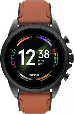 Fossil Gen 6 44mm Stainless Steel Leather Smart Watch Android Wear OS