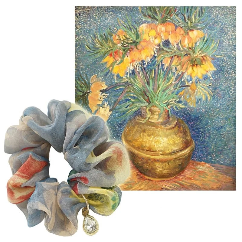 Elegante corbata floral de gasa para mujer - suave y elegante, femenina... Foto 3 de 4