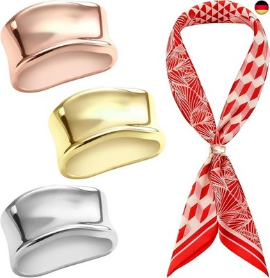 3 Stück Seiden-Schalring Klammer, Schalclips aus Legierung mit Gold, Silber und 