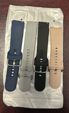 Set of 4 Apple Watch Bands 20mm Navy, Black, Gray and Pink Quick Release