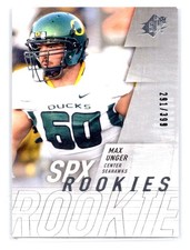 2009 Upper Deck SPx #184 Max Unger SPX Rookies Silver 291/399 Seattle Seahawks