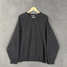 Grayson & Dunn Sweater Mens XL Gray 100% Cashmere V Neck Long Sleeve Pullover